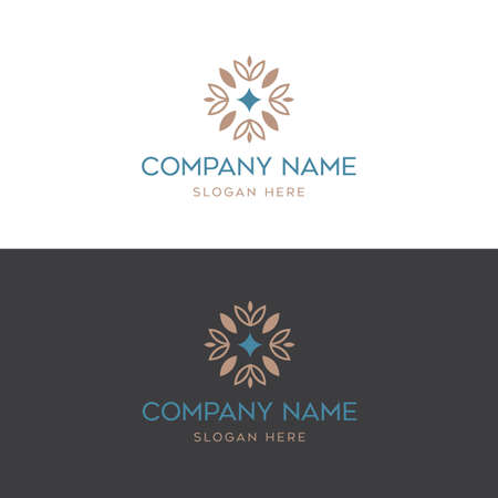 Abstract elegant tree leaf flower logo icon vector design. Universal creative premium symbol.のイラスト素材