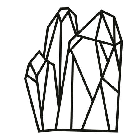 Mystical crystal. Vector print outline of mineralsのイラスト素材
