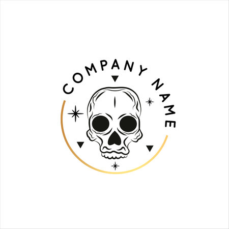 Magic Gold Logo. Mystical composition. Boho style and esoteric.のイラスト素材