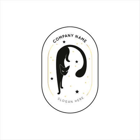 Magic Gold Logo. Mystical composition. Boho style and esoteric.のイラスト素材