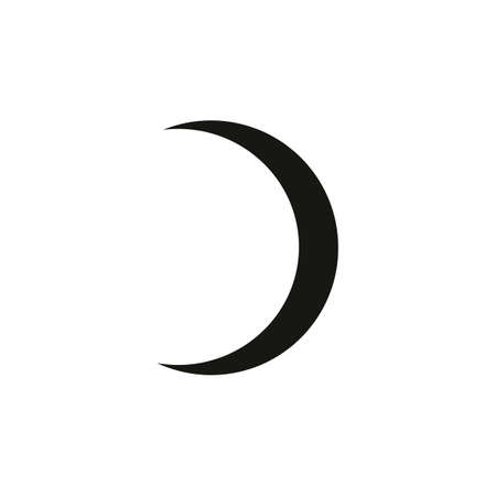 Moon vector icon. Black moon icon. Celestial crescent isolated elements.のイラスト素材
