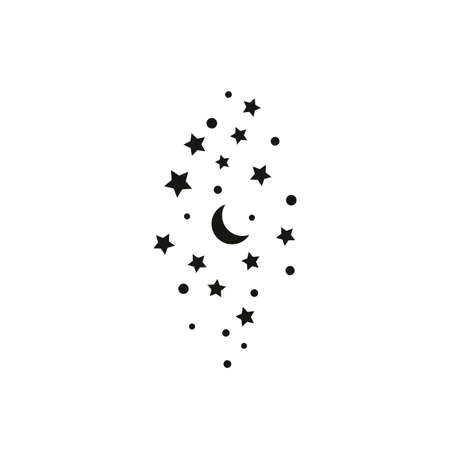 Magic and alchemy stars. Trendy line art style.のイラスト素材