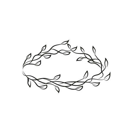 Elegant rustic frame for summer design. Vector hand drawn illustration.のイラスト素材