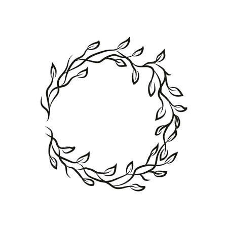 Elegant rustic frame for summer design. Vector hand drawn illustration.のイラスト素材