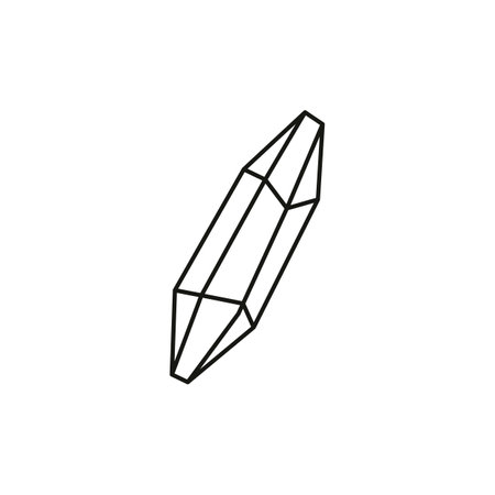 Mystical crystal. Vector print outline of mineralsのイラスト素材