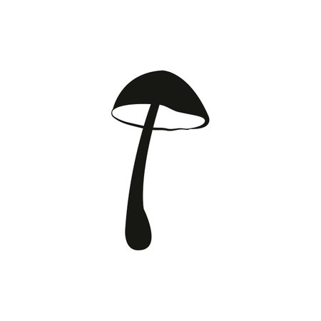 Mystical mushrooms isolated clipart, magic line. Mystical elements.のイラスト素材