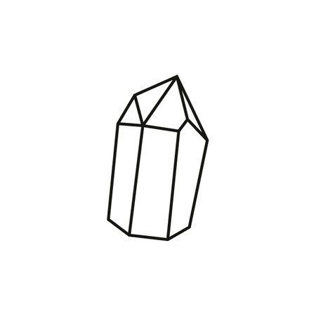 Mystical crystal. Vector print outline of mineralsのイラスト素材