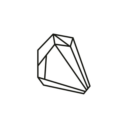 Mystical crystal. Vector print outline of mineralsのイラスト素材