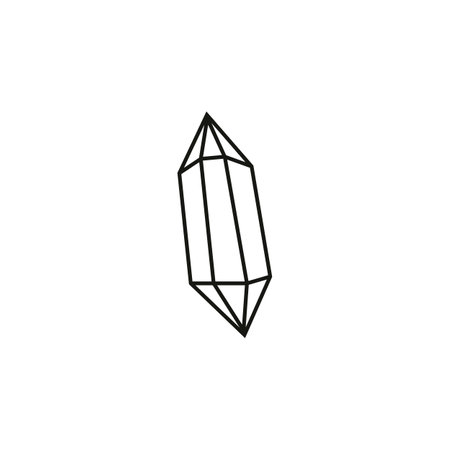 Mystical crystal. Vector print outline of mineralsのイラスト素材