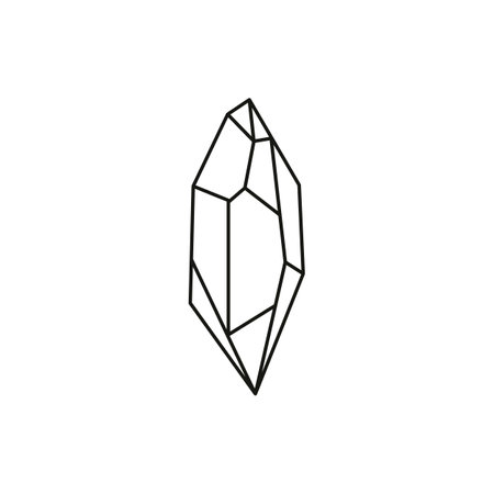 Mystical crystal. Vector print outline of mineralsのイラスト素材
