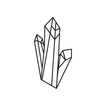 Mystical crystal. Vector print outline of mineralsのイラスト素材