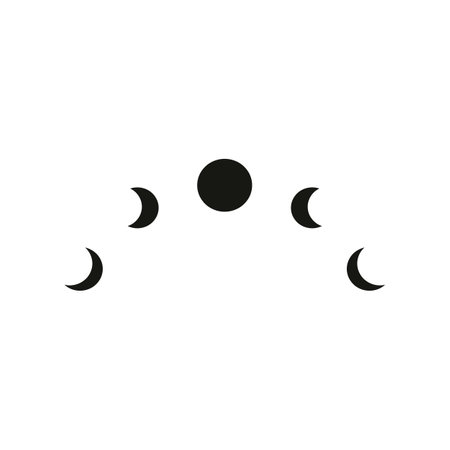 Moon vector icon. Black moon icon. Celestial crescent isolated elements.のイラスト素材