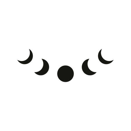 Moon vector icon. Black moon icon. Celestial crescent isolated elements.のイラスト素材