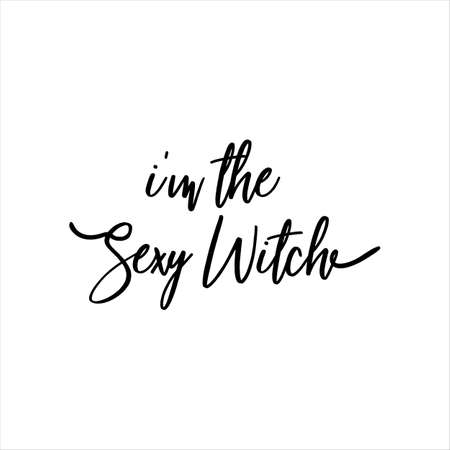 Im the sexy witch of black ink on a white background.のイラスト素材