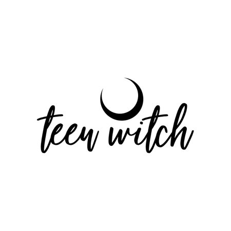 Teen Witch of black ink on a white background.のイラスト素材