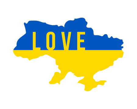 Love Ukraine. Stop War in Ukraine. Ukraine War Poster. Vector Illustration.のイラスト素材