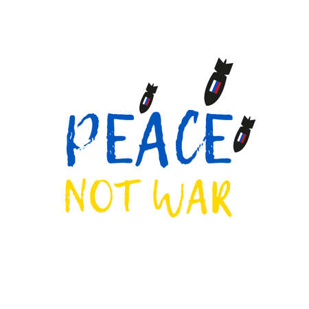 Peace Not War. Stop War in Ukraine. Vector Illustration.のイラスト素材