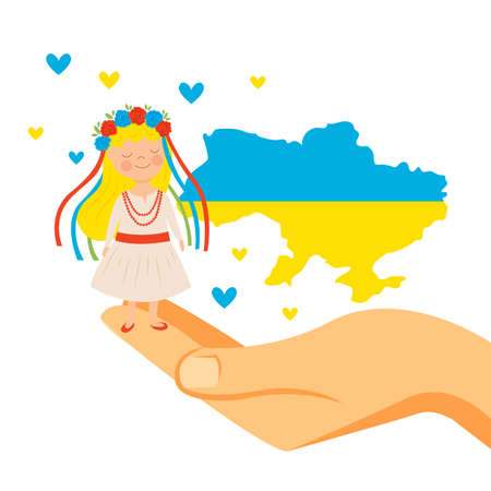 Pray For Ukraine. Stop War in Ukraine. Vector Illustration.のイラスト素材