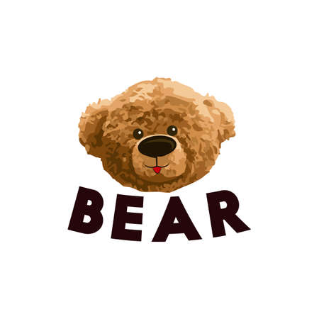 Cute brown bear doll vector illustration on isolated backgroundのイラスト素材