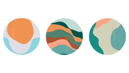 Abstract Landscape Background. Art landscape background with wave pattern vector.のイラスト素材
