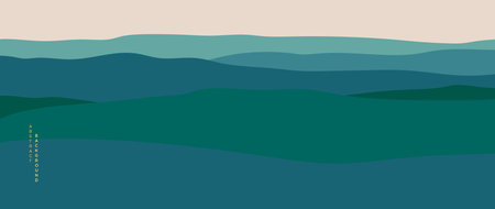 Abstract Landscape Background. Art landscape background with wave pattern vector.のイラスト素材