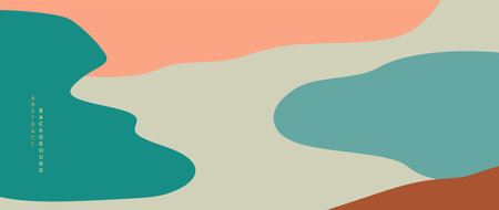 Abstract Landscape Background. Art landscape background with wave pattern vector.のイラスト素材