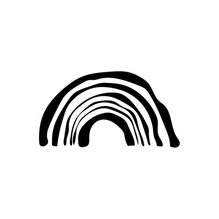 Abstract Landscape Elements. Geometric template with wavy shape.のイラスト素材