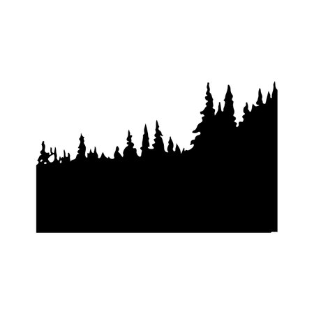 Forest silhouette background. Vector Seamless hand drawn forest.のイラスト素材