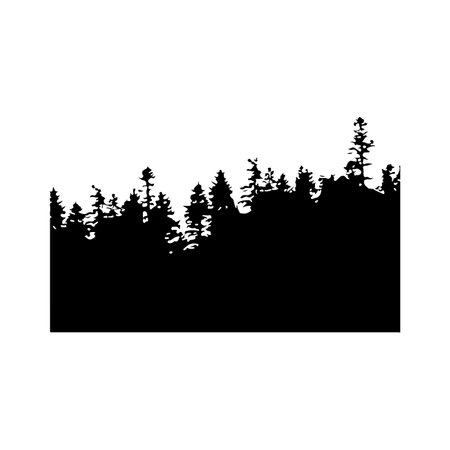 Forest silhouette background. Vector Seamless hand drawn forest.のイラスト素材
