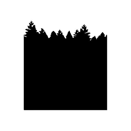 Forest silhouette background. Vector Seamless hand drawn forest.のイラスト素材