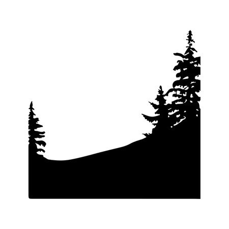 Forest silhouette background. Vector Seamless hand drawn forest.のイラスト素材