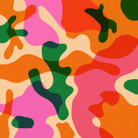 Colorful geometric shape background in trendy riso graph print texture style.のイラスト素材