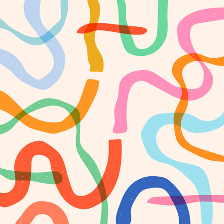 Colorful geometric shape background in trendy riso graph print texture style.のイラスト素材