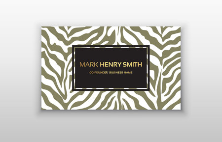Personal business card. Zebra textureのイラスト素材