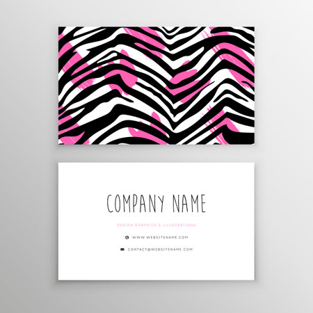 Personal business card. Zebra textureのイラスト素材