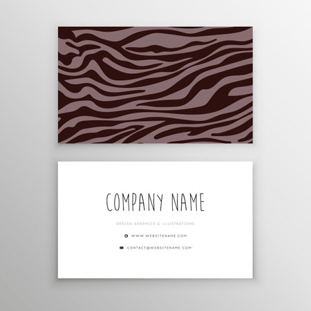 Personal business card. Zebra textureのイラスト素材