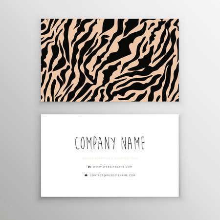 Personal business card. Zebra textureのイラスト素材