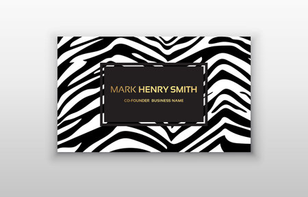 Personal business card. Zebra textureのイラスト素材