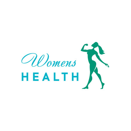 Womens health logo. Beauty woman.のイラスト素材