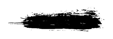 Black Brush strokes isolated on white background. Dry Brush Strokes and Scratches Retro Grunge Background. Vector brush stroke texture. Black ink, paint splatter.のイラスト素材