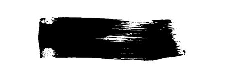 Black Brush strokes isolated on white background. Dry Brush Strokes and Scratches Retro Grunge Background. Vector brush stroke texture. Black ink, paint splatter.のイラスト素材