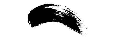 Black Brush strokes isolated on white background. Dry Brush Strokes and Scratches Retro Grunge Background. Vector brush stroke texture. Black ink, paint splatter.のイラスト素材