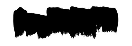 Black Brush strokes isolated on white background. Dry Brush Strokes and Scratches Retro Grunge Background. Vector brush stroke texture. Black ink, paint splatter.のイラスト素材