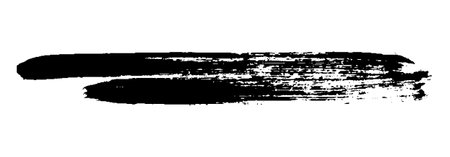 Black Brush strokes isolated on white background. Dry Brush Strokes and Scratches Retro Grunge Background. Vector brush stroke texture. Black ink, paint splatter.のイラスト素材