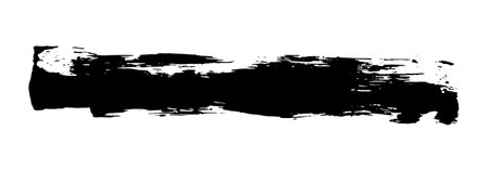 Black Brush strokes isolated on white background. Dry Brush Strokes and Scratches Retro Grunge Background. Vector brush stroke texture. Black ink, paint splatter.のイラスト素材