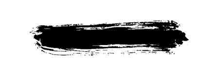 Black Brush strokes isolated on white background. Dry Brush Strokes and Scratches Retro Grunge Background. Vector brush stroke texture. Black ink, paint splatter.のイラスト素材