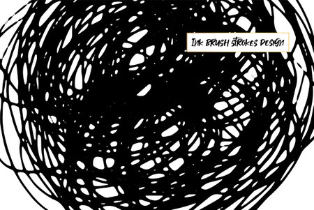 Ink brush strokes background. Grunge Brush strokes Background. Grunge texture Background. Abstract Black and white grunge texture. Vector brush stroke texture. Black ink, paint splatter.のイラスト素材