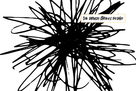Ink brush strokes background. Grunge Brush strokes Background. Grunge texture Background. Abstract Black and white grunge texture. Vector brush stroke texture. Black ink, paint splatter.のイラスト素材