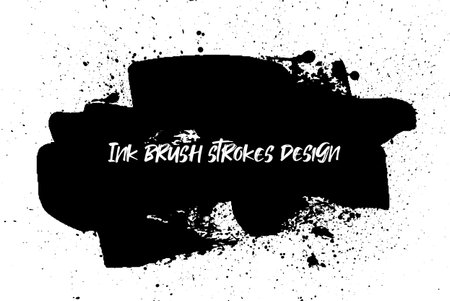 Ink brush strokes background. Grunge Brush strokes Background. Grunge texture Background. Abstract Black and white grunge texture. Vector brush stroke texture. Black ink, paint splatter.のイラスト素材
