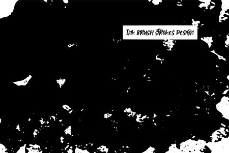 Ink brush strokes background. Grunge Brush strokes Background. Grunge texture Background. Abstract Black and white grunge texture. Vector brush stroke texture. Black ink, paint splatter.のイラスト素材